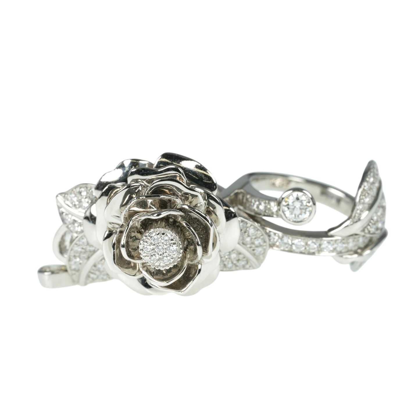 Platinum 950 Diamond Double Ring Jewelry