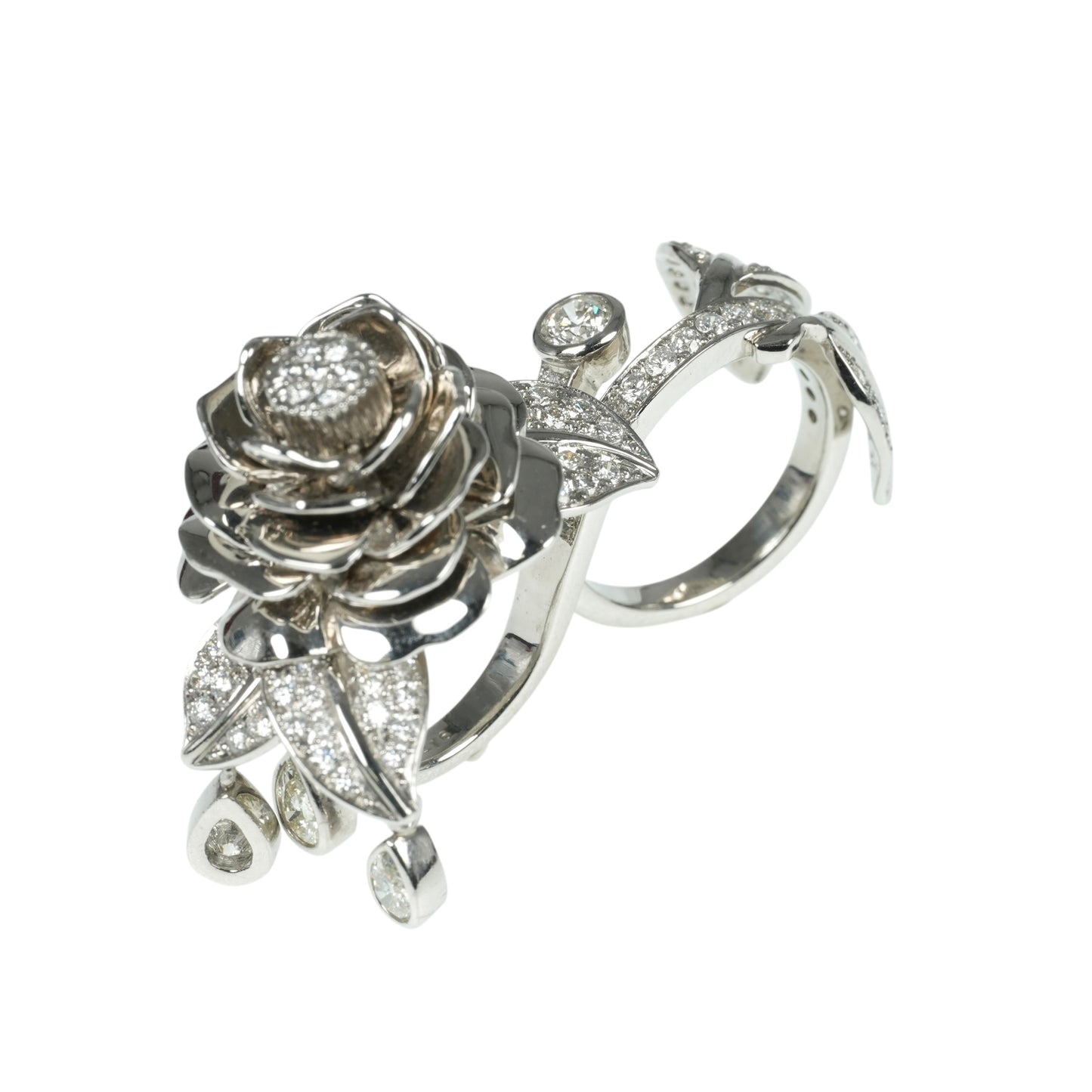 Platinum 950 Diamond Double Ring Jewelry