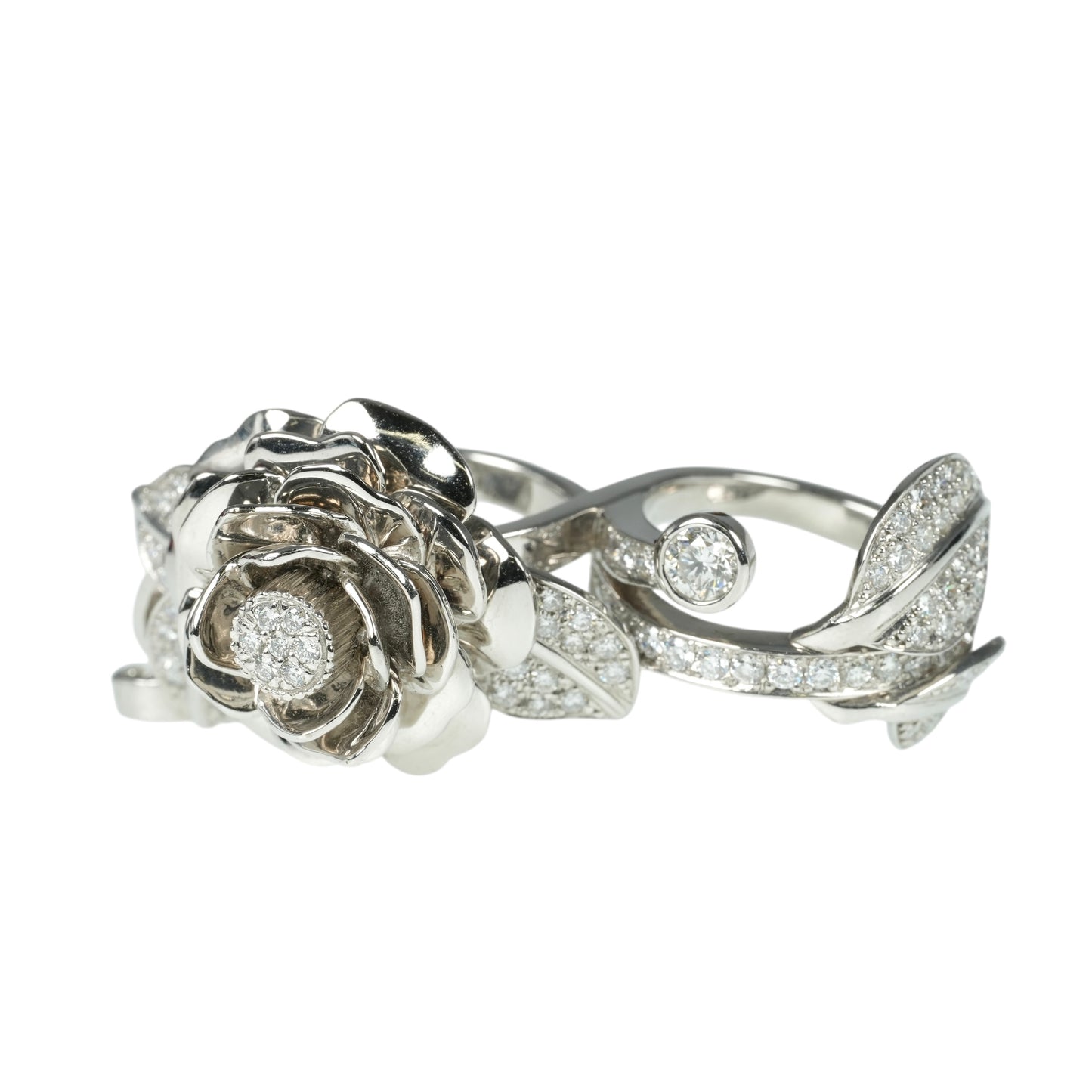 Platinum 950 Diamond Double Ring Jewelry