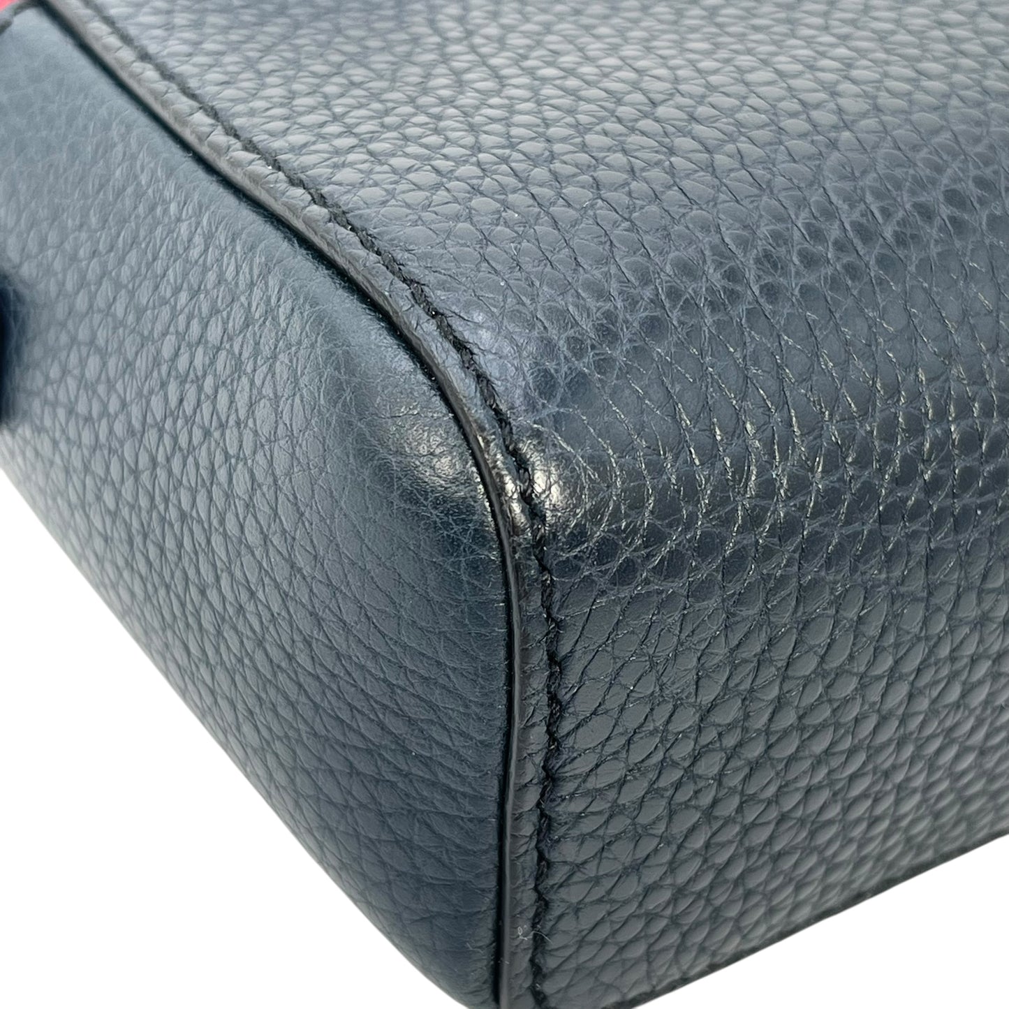 Ferragamo Leather Body Bag Navy Red