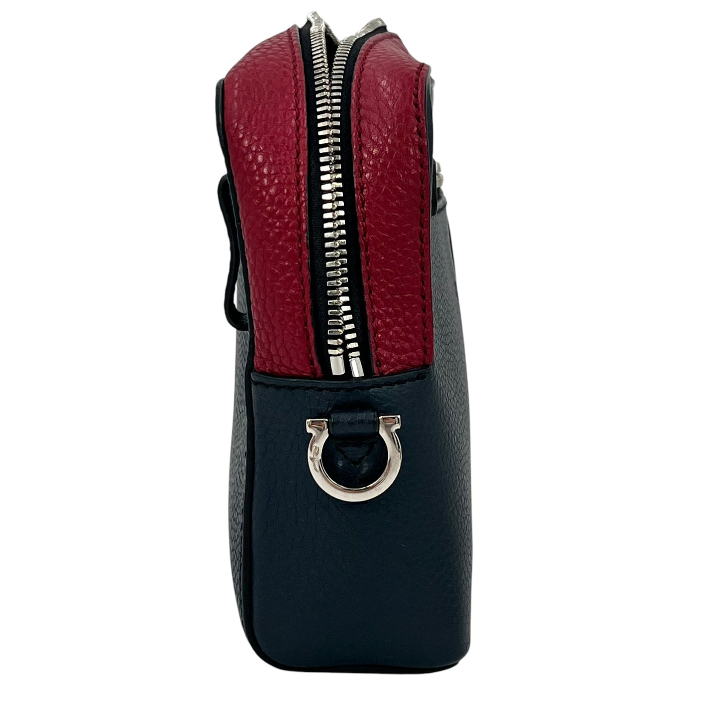 Ferragamo Leather Body Bag Navy Red