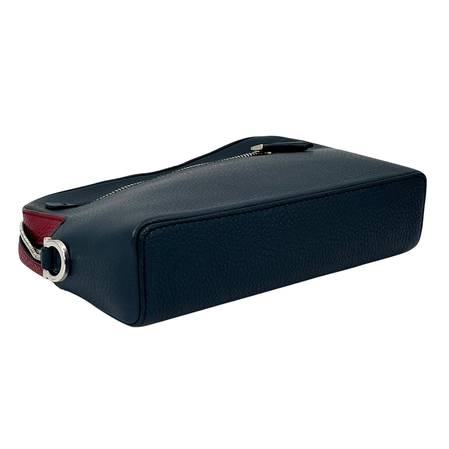 Ferragamo Leather Body Bag Navy Red