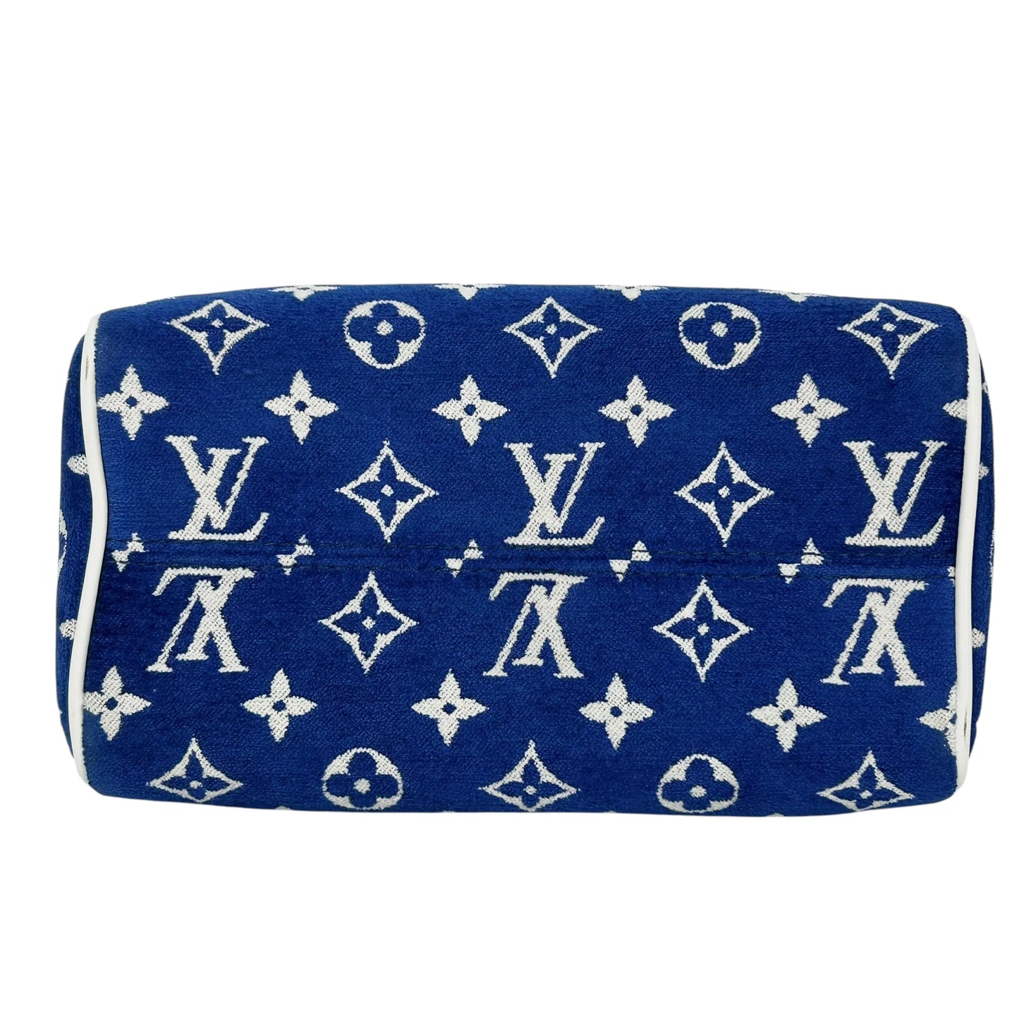 Louis Vuitton Speedy 20 Bandouliere Velvet Hand Bag Shoulder Bag - Blue White