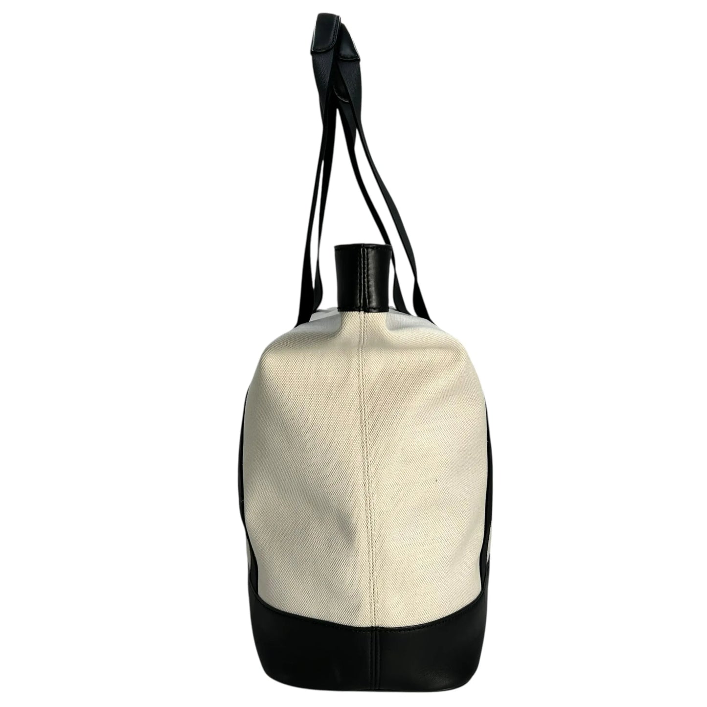 BALENCIAGA Canvas Navy Tote Bag - Cream Black
