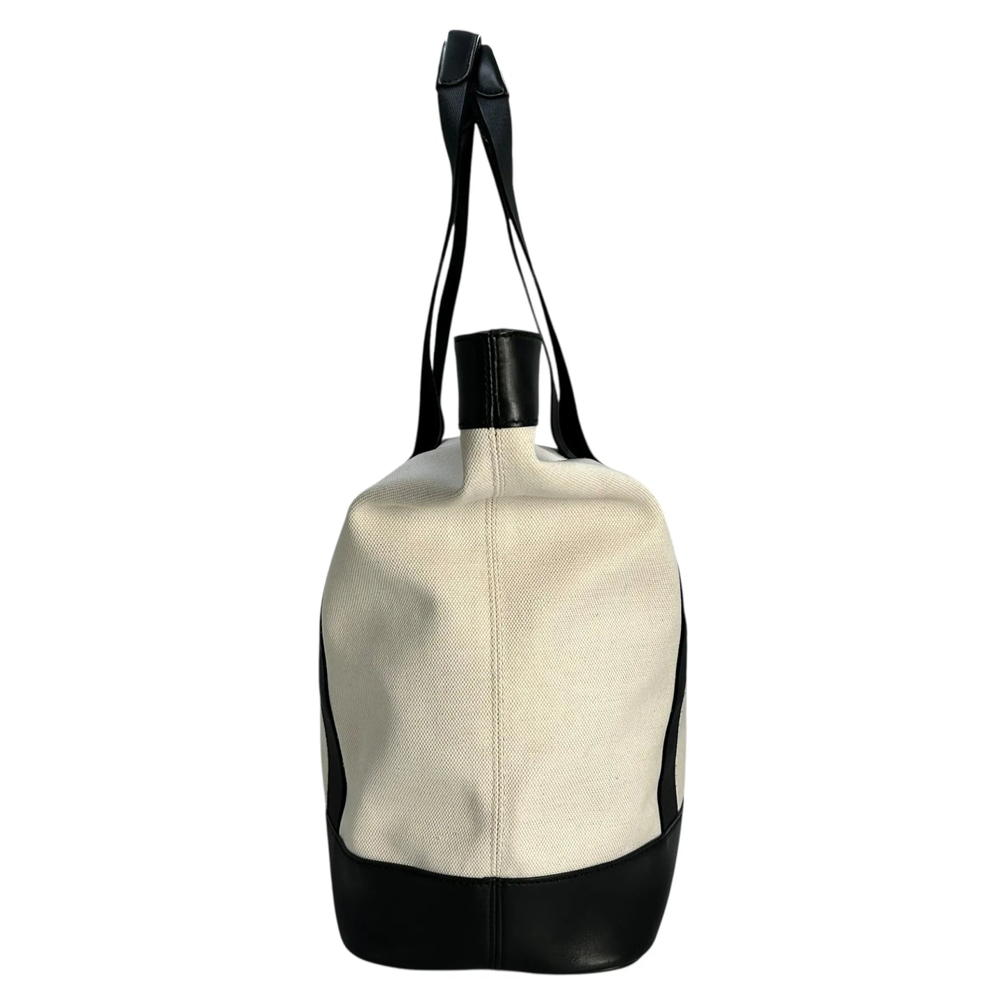 BALENCIAGA Canvas Navy Tote Bag - Cream Black