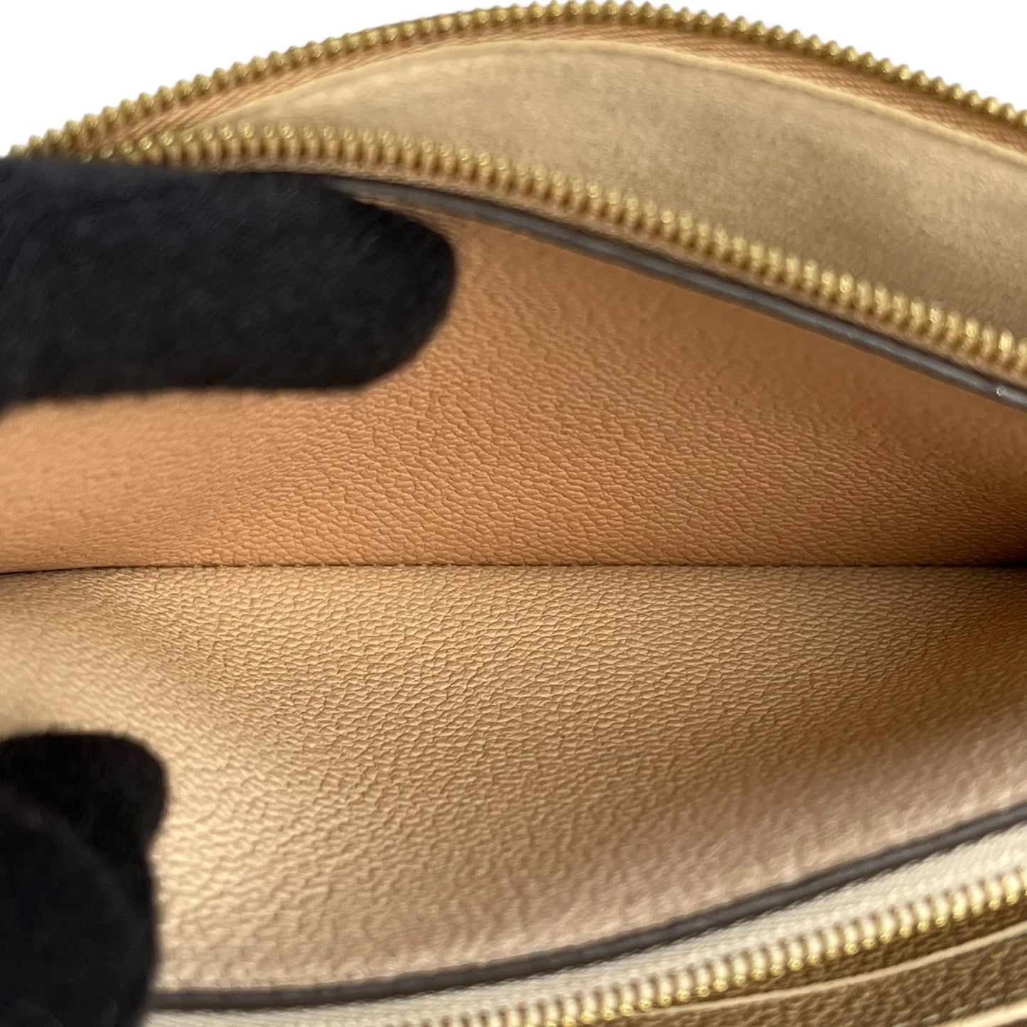 Louis Vuitton Pochette Double Zip Monogram Empreinte Shoulder Bag Chain Shoulder Wallet - Beige Cream