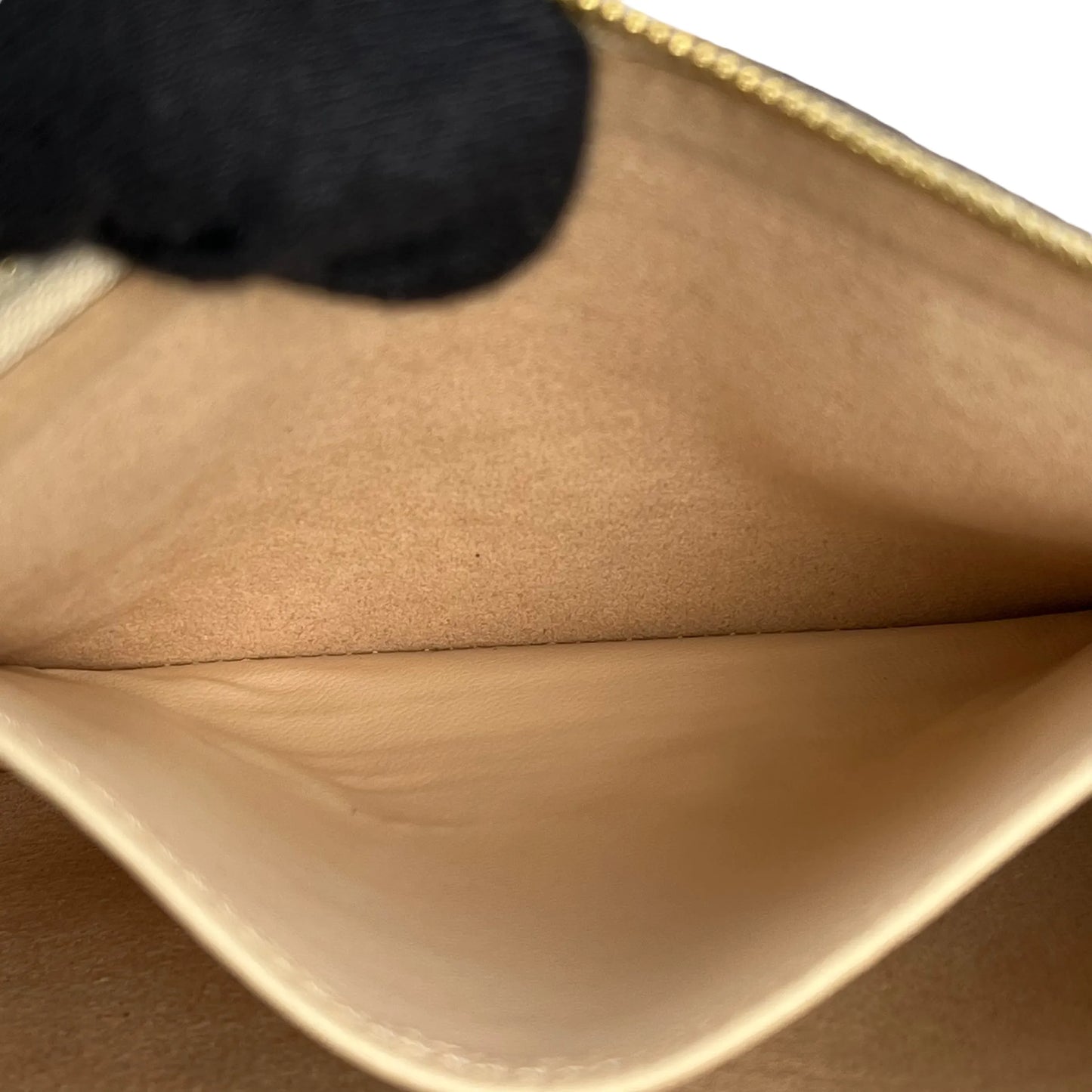 Louis Vuitton Pochette Double Zip Monogram Empreinte Shoulder Bag Chain Shoulder Wallet - Beige Cream