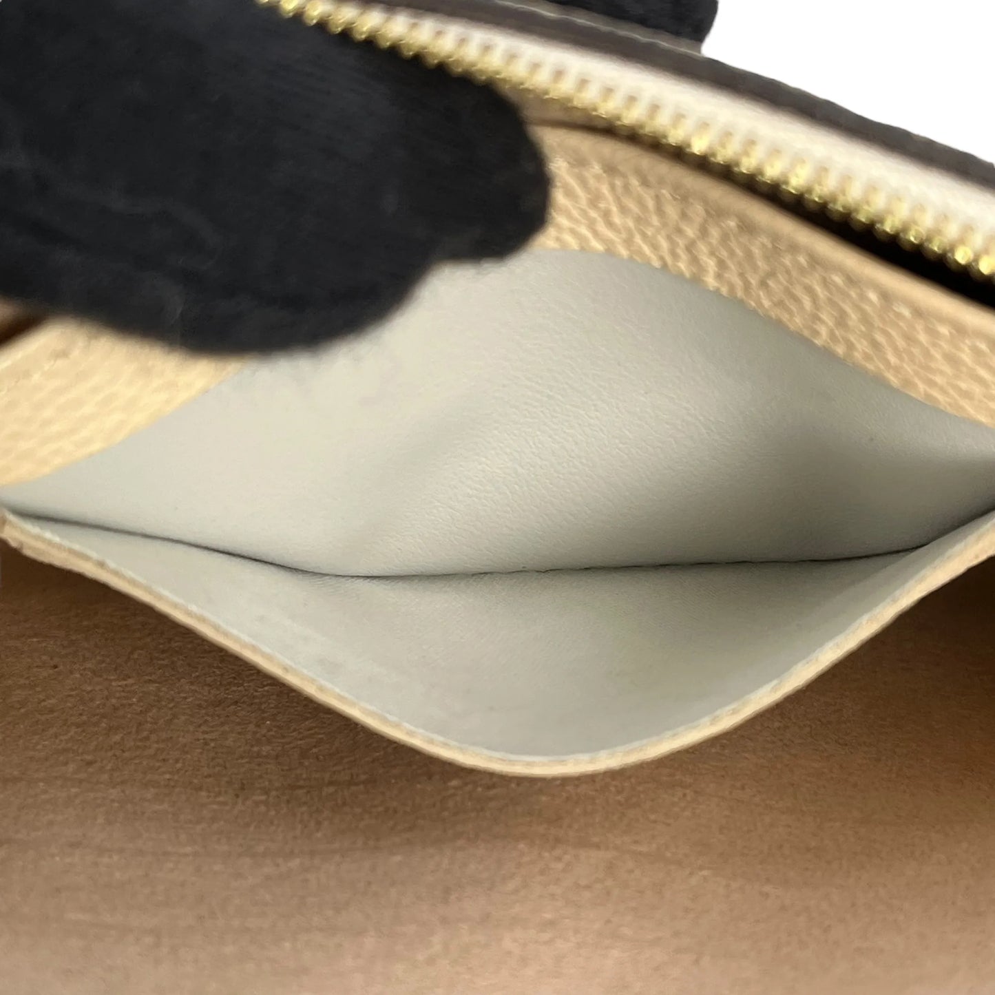 Louis Vuitton Pochette Double Zip Monogram Empreinte Shoulder Bag Chain Shoulder Wallet - Beige Cream
