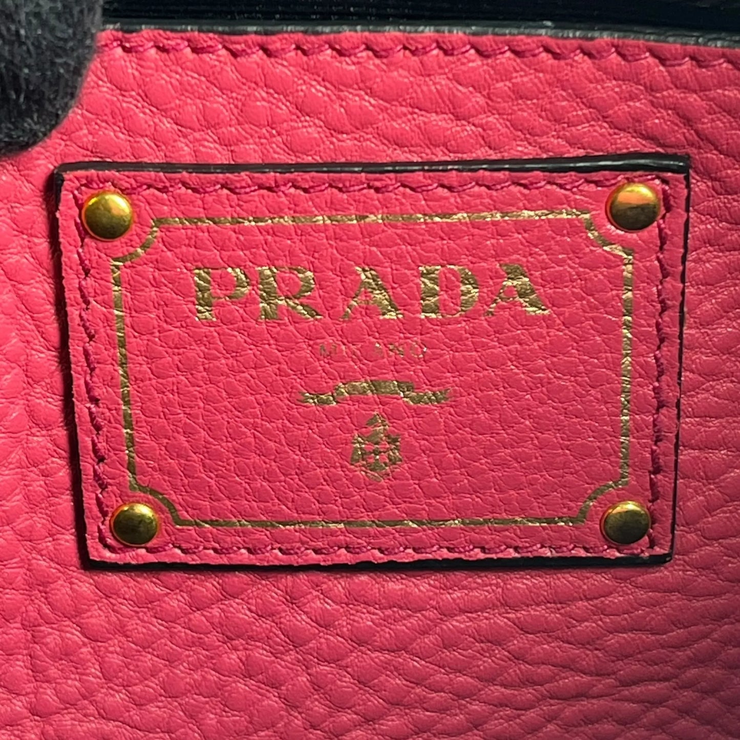 PRADA Vitello Daino Leather Shoulder Bag - Pink