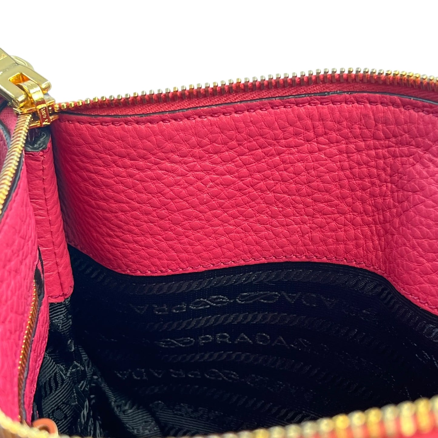 PRADA Vitello Daino Leather Shoulder Bag - Pink
