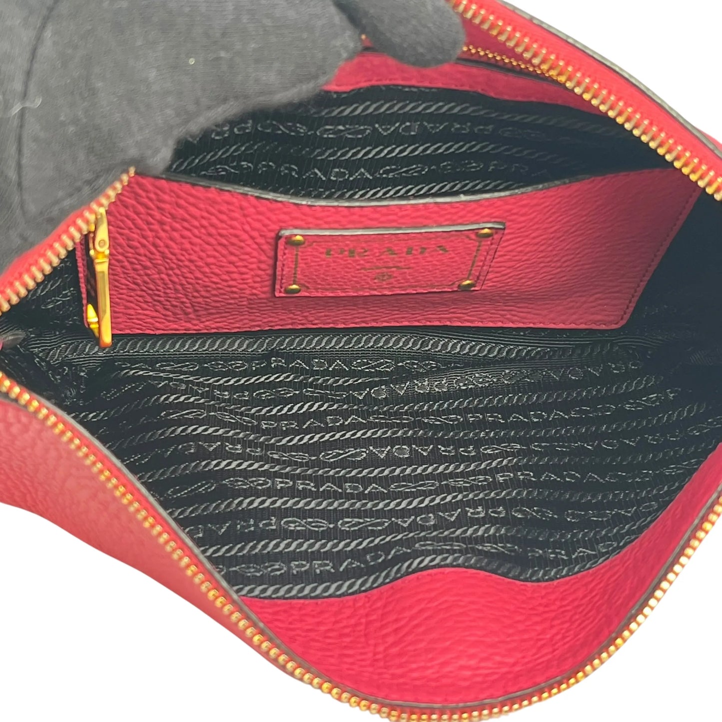 PRADA Vitello Daino Leather Shoulder Bag - Pink