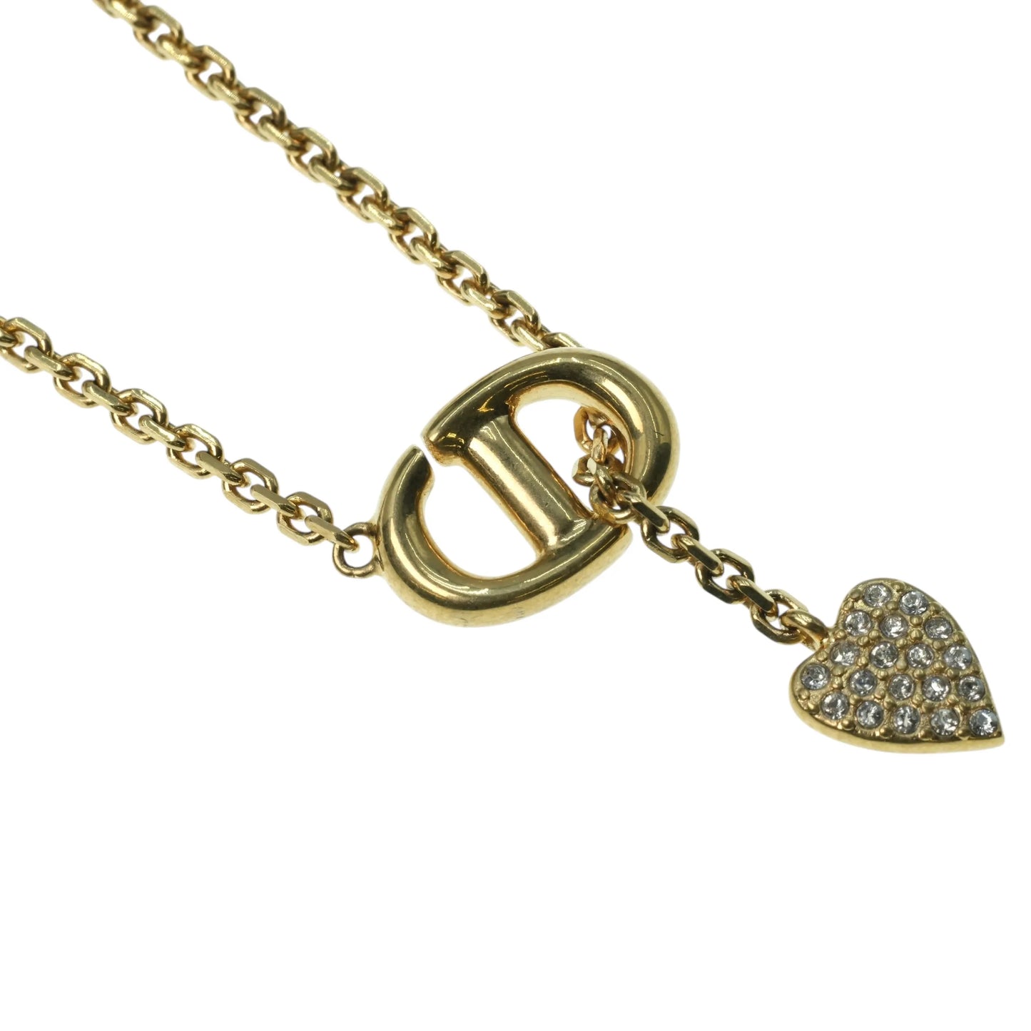 Dior CD Necklace Crystal Heart Charm