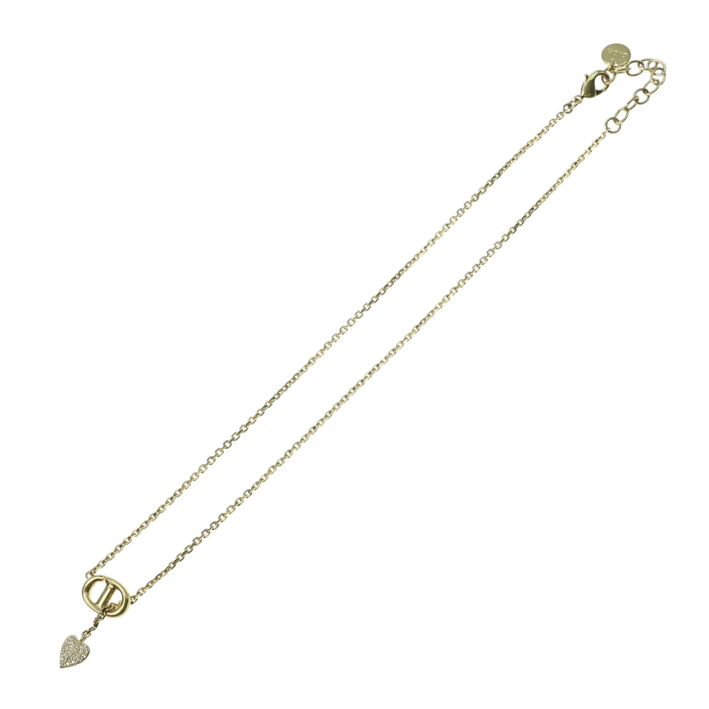 Dior CD Necklace Crystal Heart Charm