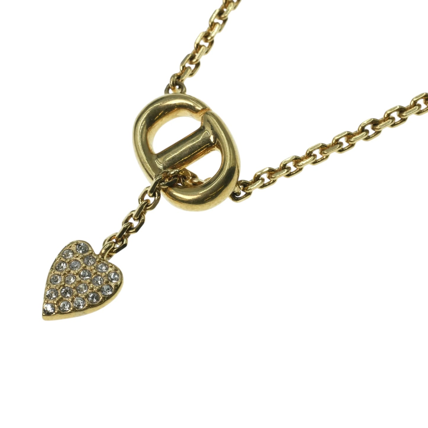 Dior CD Necklace Crystal Heart Charm