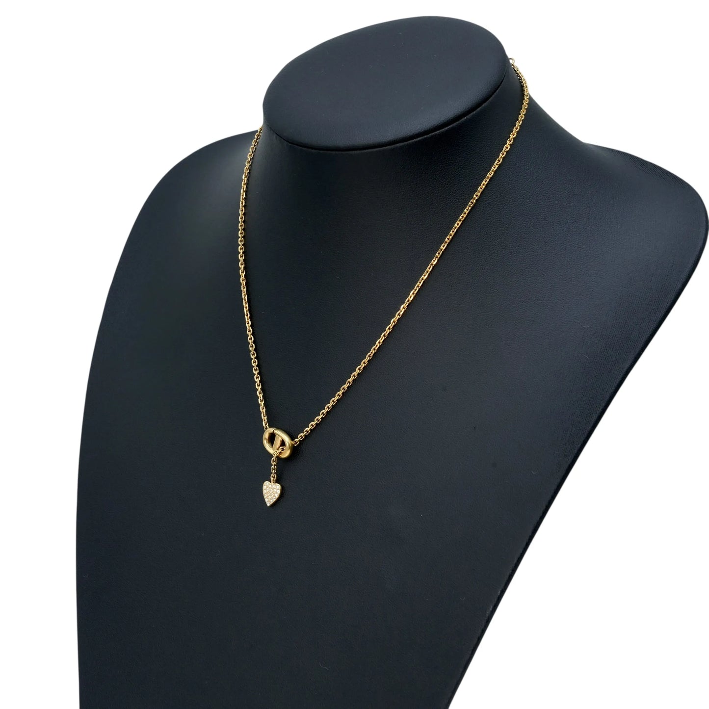 Dior CD Necklace Crystal Heart Charm