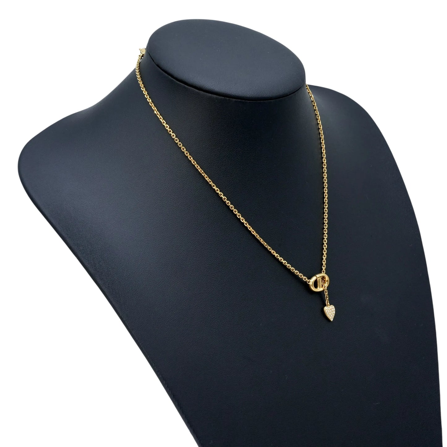 Dior CD Necklace Crystal Heart Charm