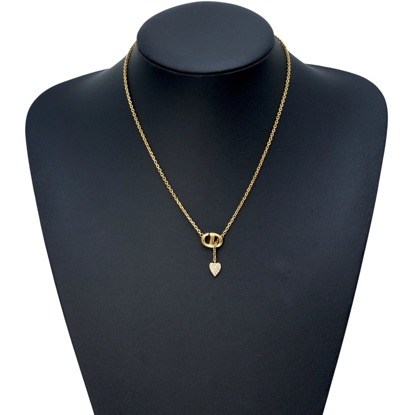 Dior CD Necklace Crystal Heart Charm