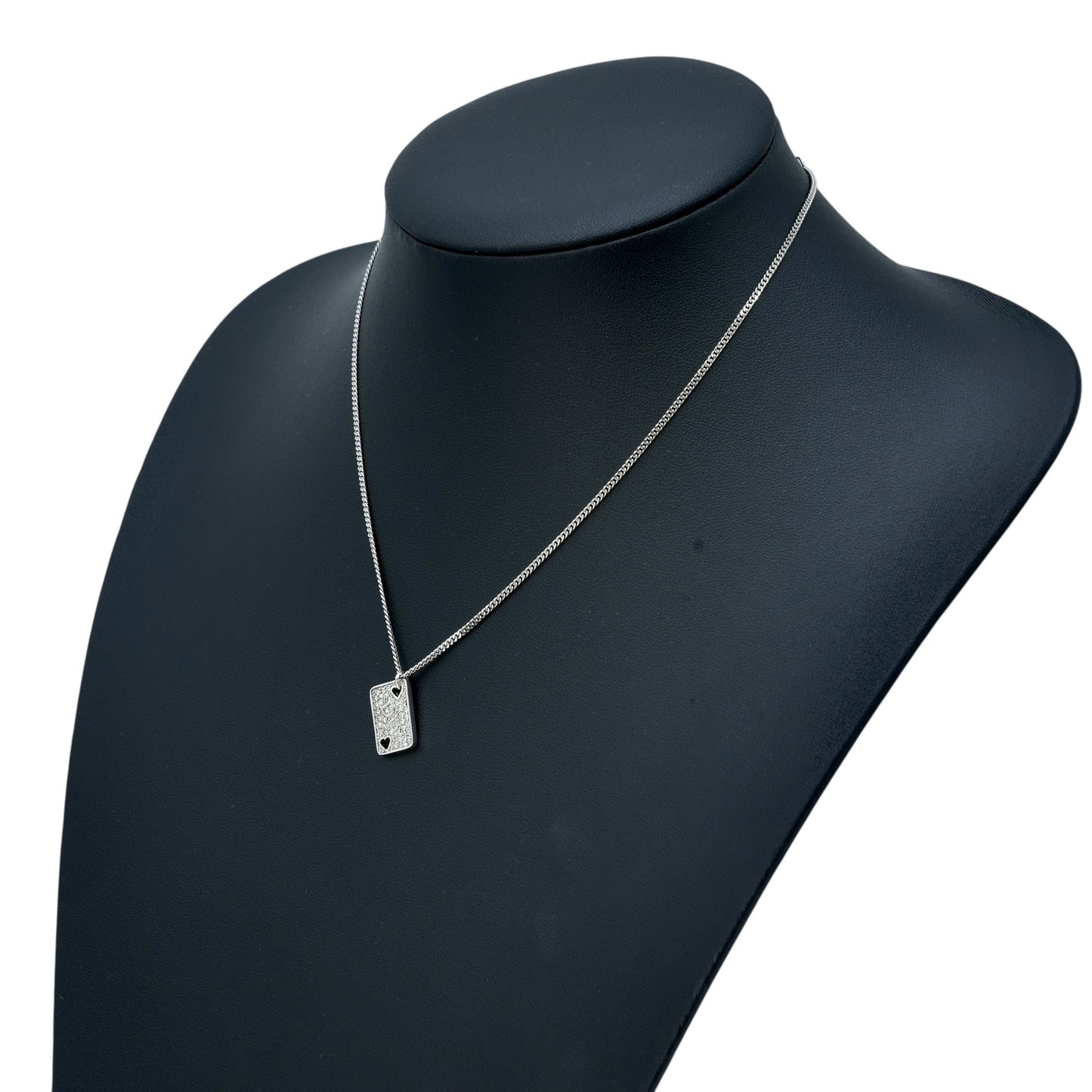 Dior Rhinestone Hearts Playing Card Necklace