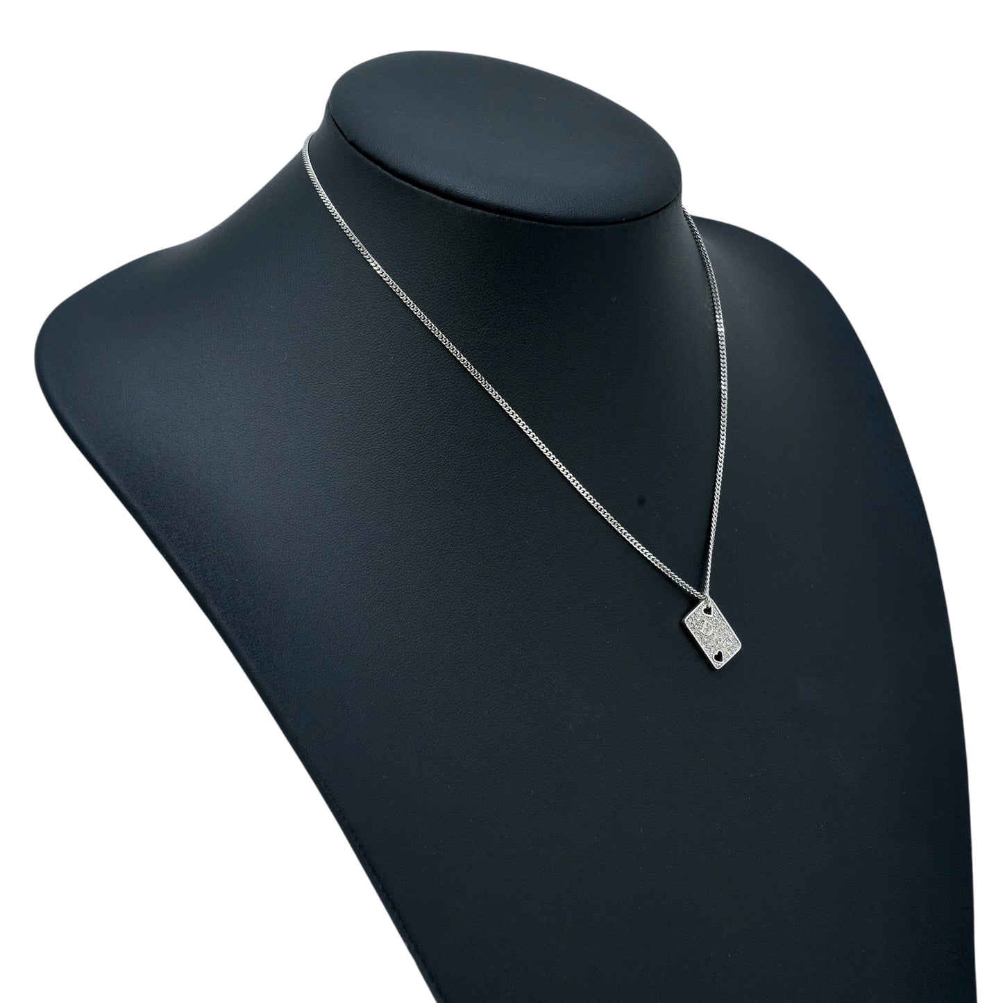 Dior Rhinestone Hearts Playing Card Necklace