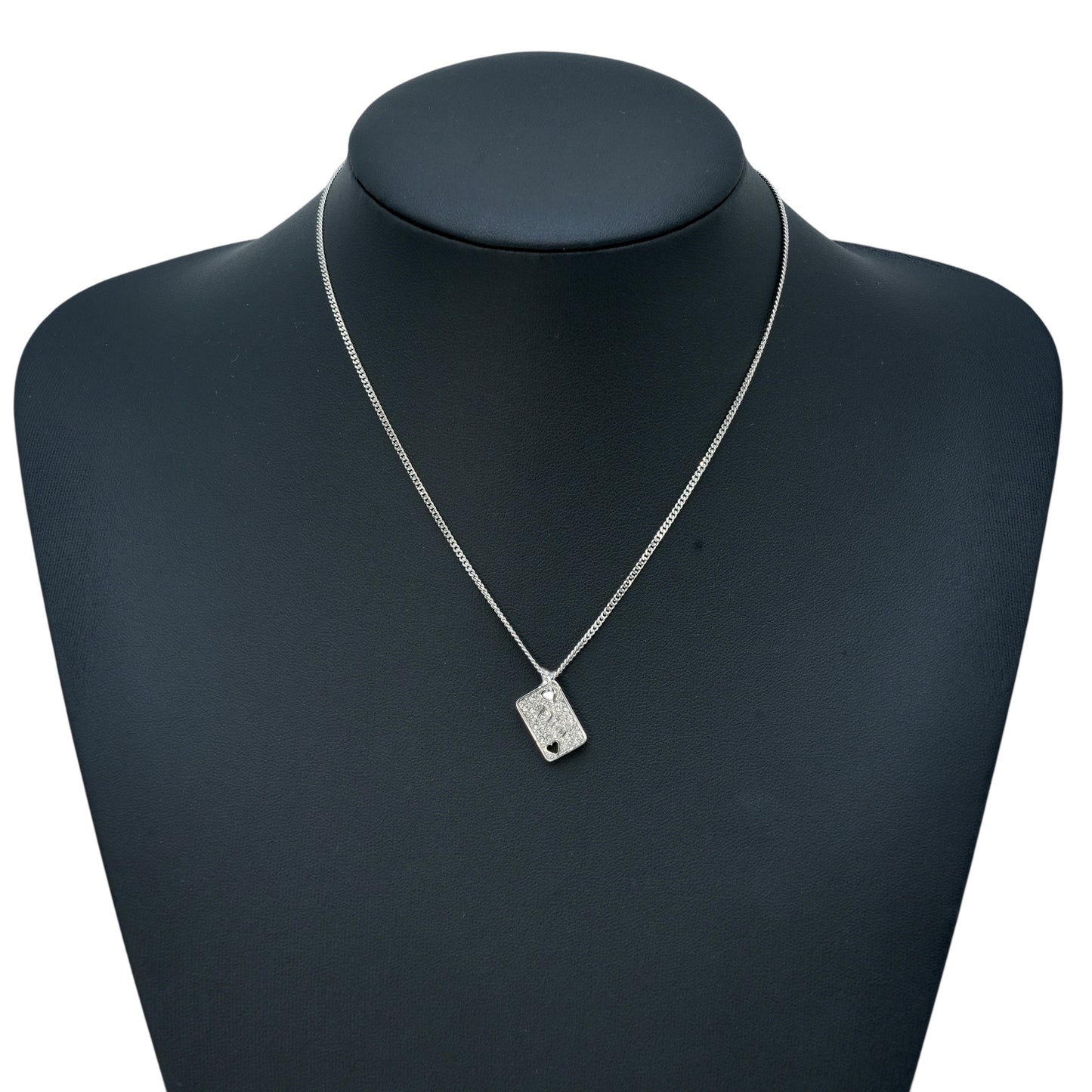Dior Rhinestone Hearts Playing Card Necklace