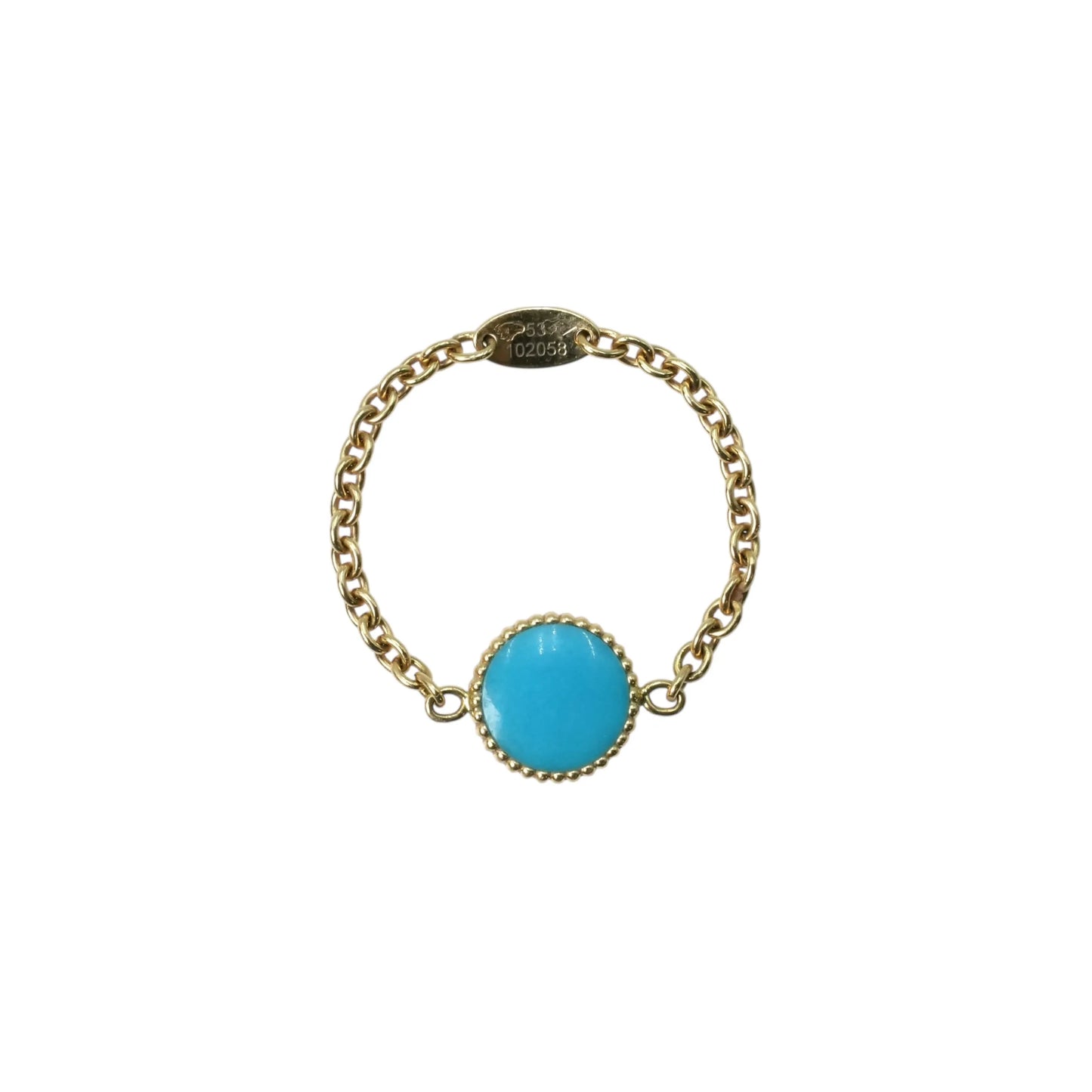 Dior Rose Des Vents Ring 1PD 18KYG Turquoise Jewelry