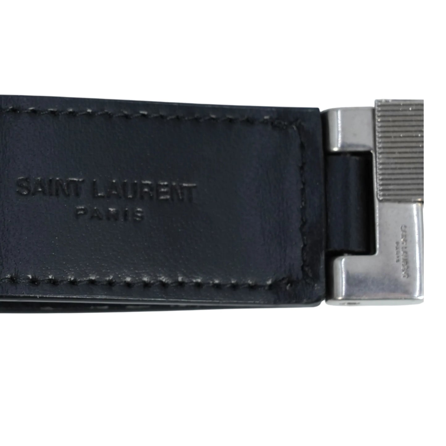 Saint Laurent Tiny Cassandre Keyring - Black