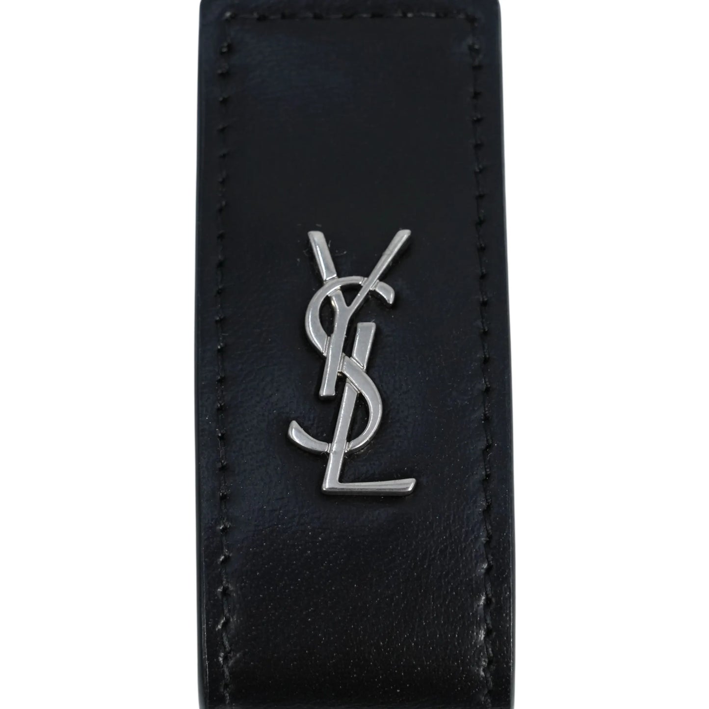 Saint Laurent Tiny Cassandre Keyring - Black