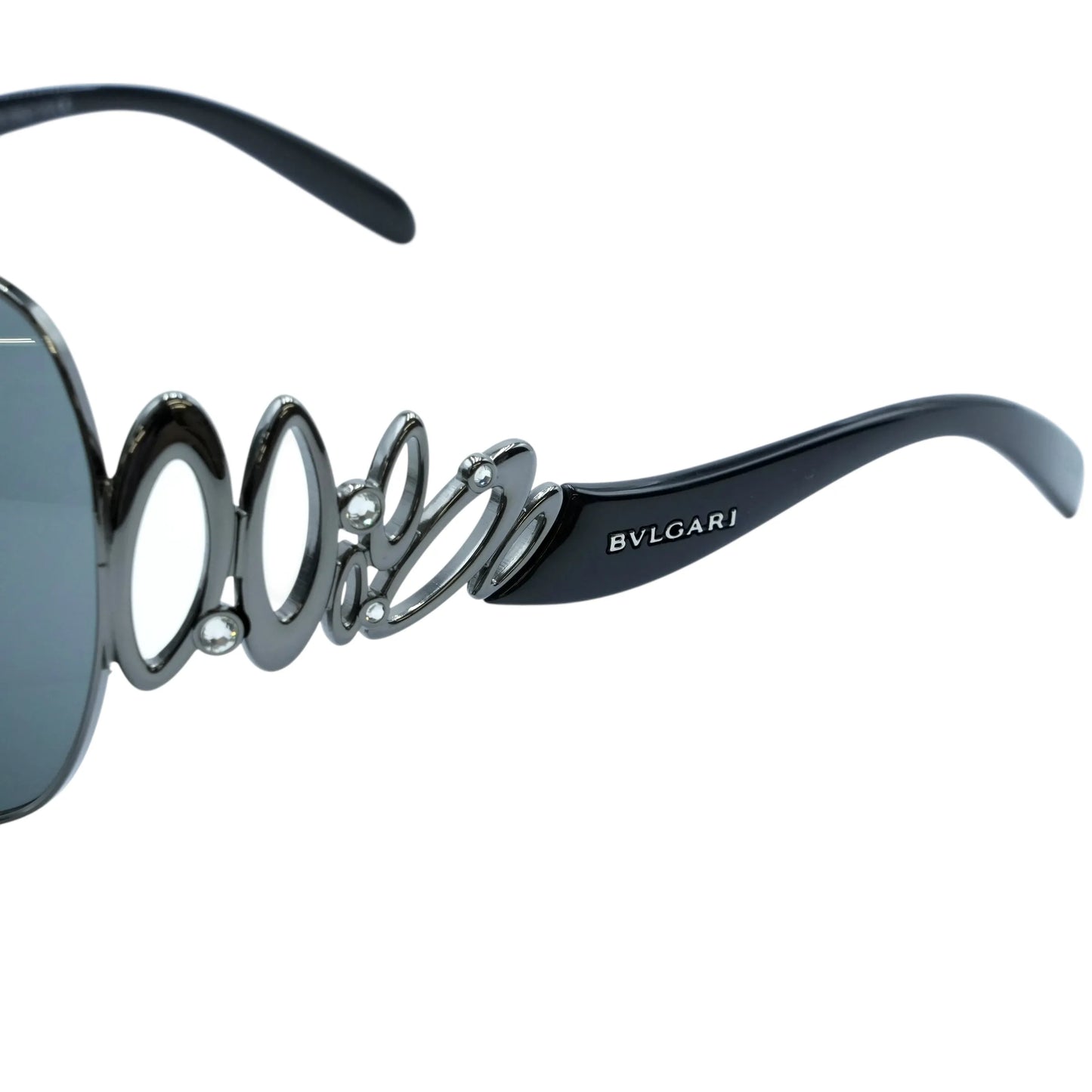 BVLGARI Rhinestone Sunglasses - Silver Frame - 32588
