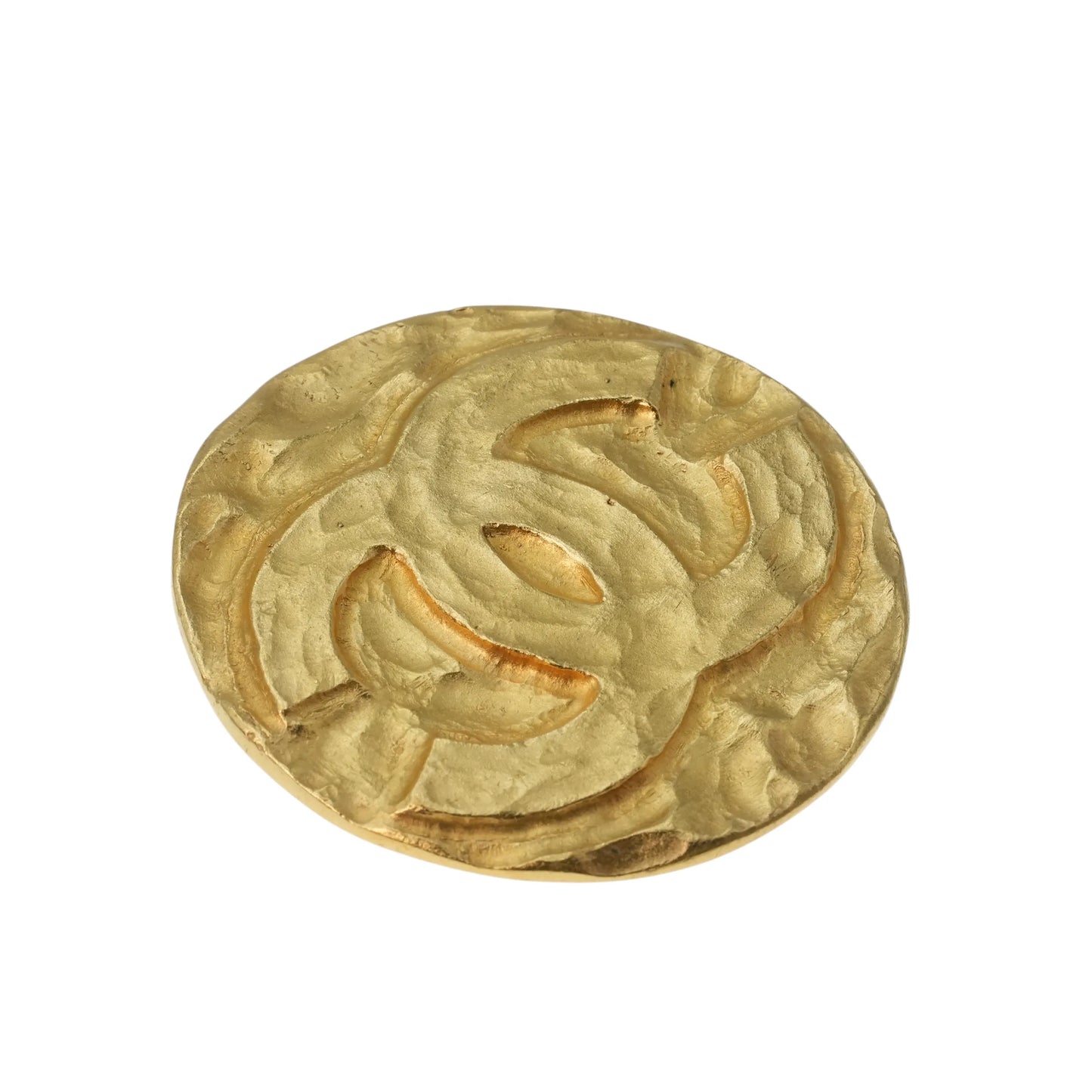 CHANEL CC Logo Round Brooch 95A Accessories - Gold Plated - 5cm
