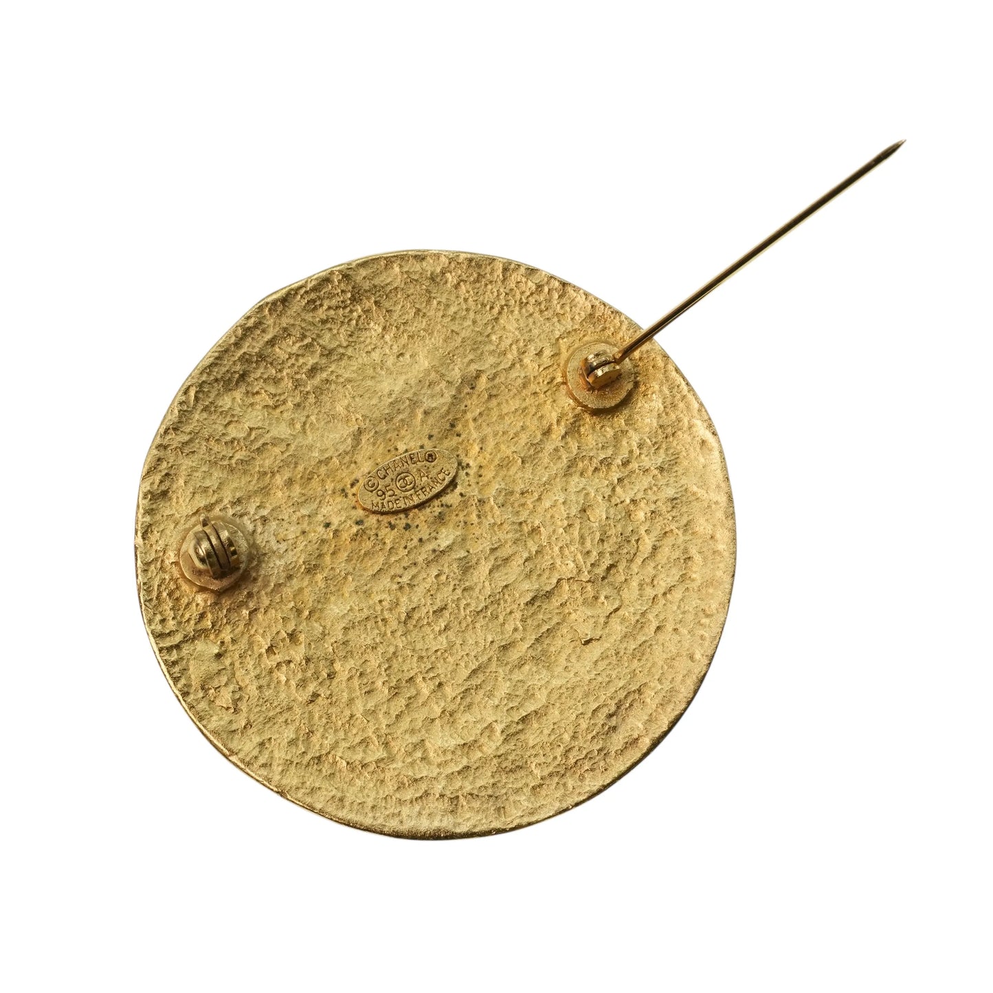 CHANEL CC Logo Round Brooch 95A Accessories - Gold Plated - 5cm