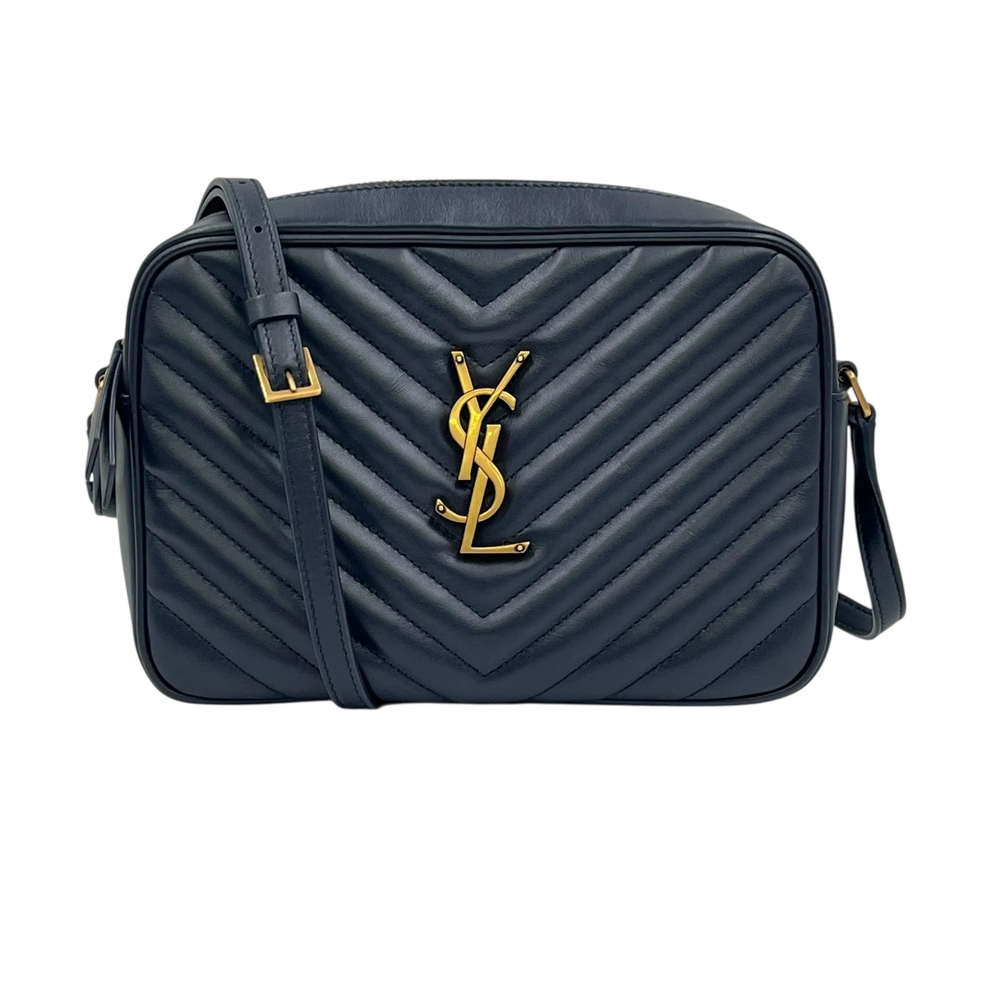 Saint Laurent Lou Medium Shoulder Bag - Navy
