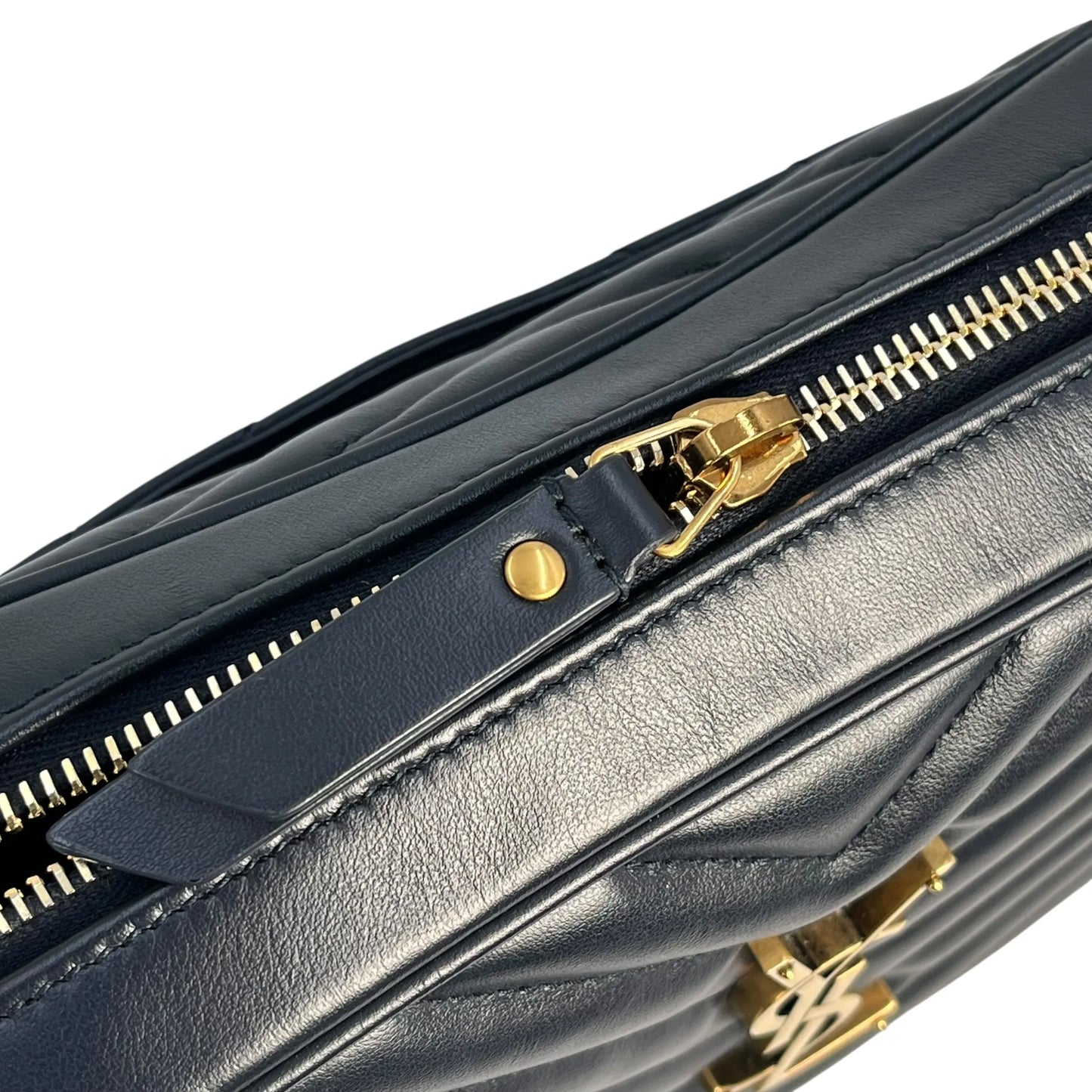 Saint Laurent Lou Medium Shoulder Bag - Navy