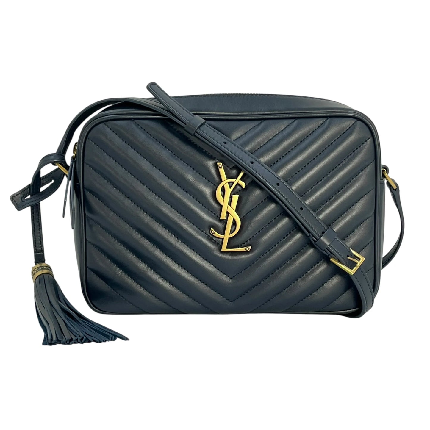 Saint Laurent Lou Medium Shoulder Bag - Navy