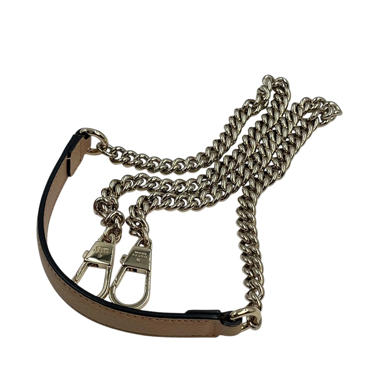 GUCCI Interloking G Chain Shoulder Bag Hand Bag - Beige