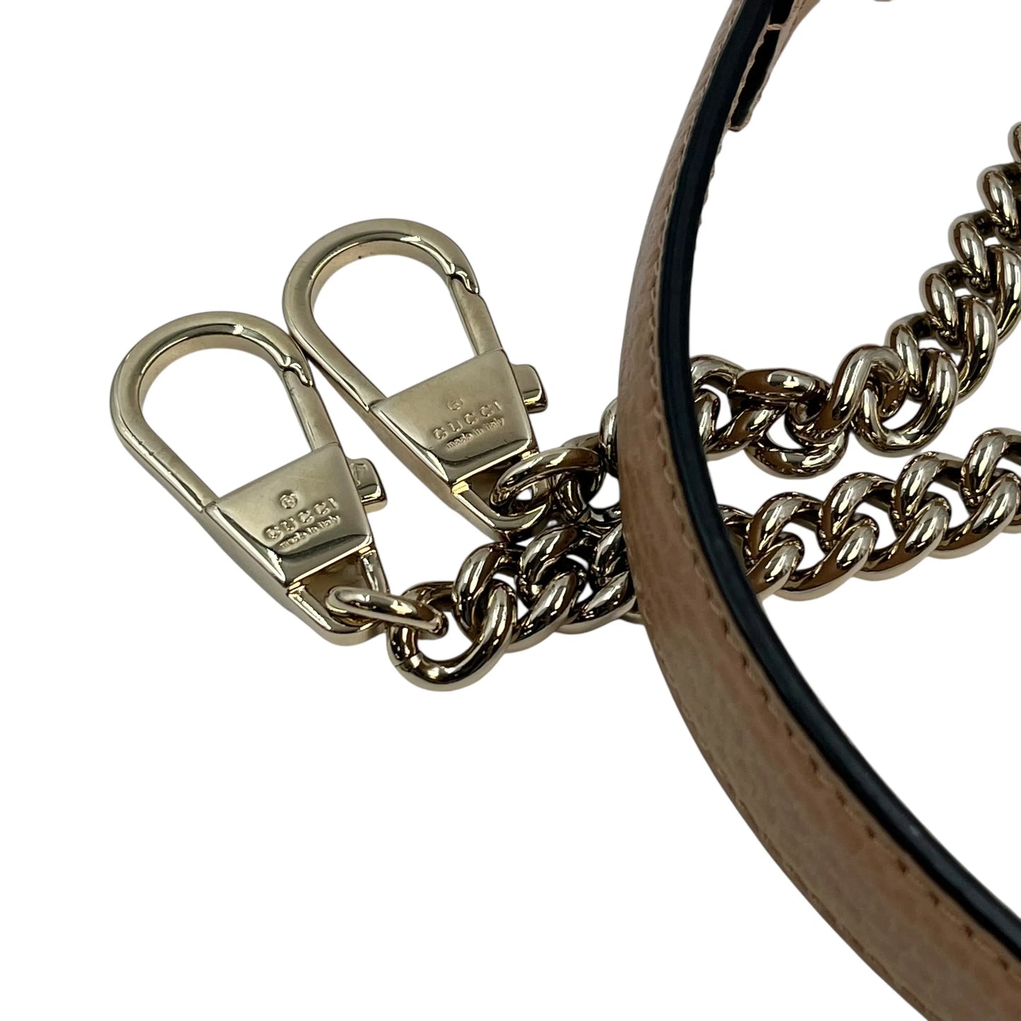GUCCI Interloking G Chain Shoulder Bag Hand Bag - Beige