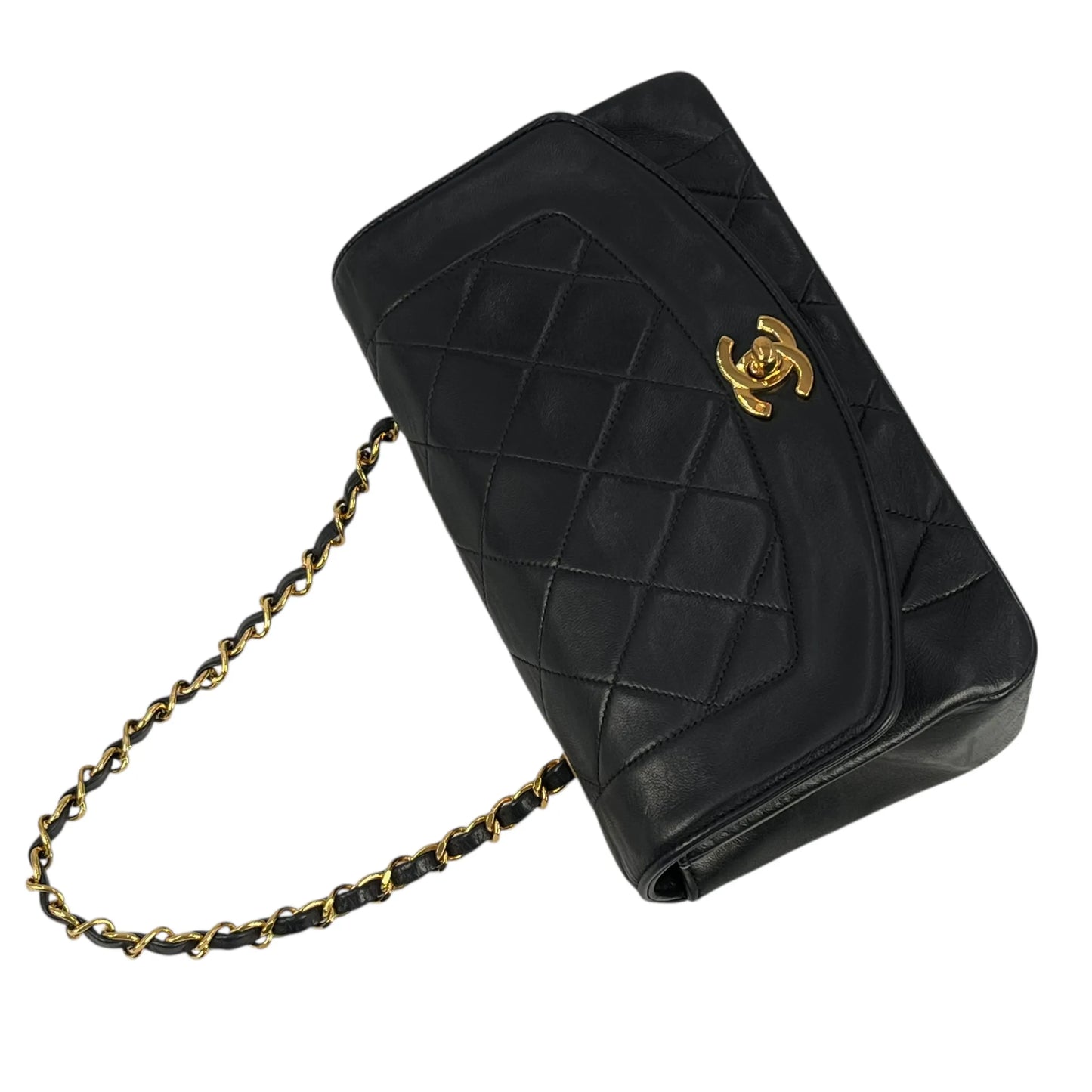 CHANEL Diana Flap 22 Chain Shoulder Bag - Black