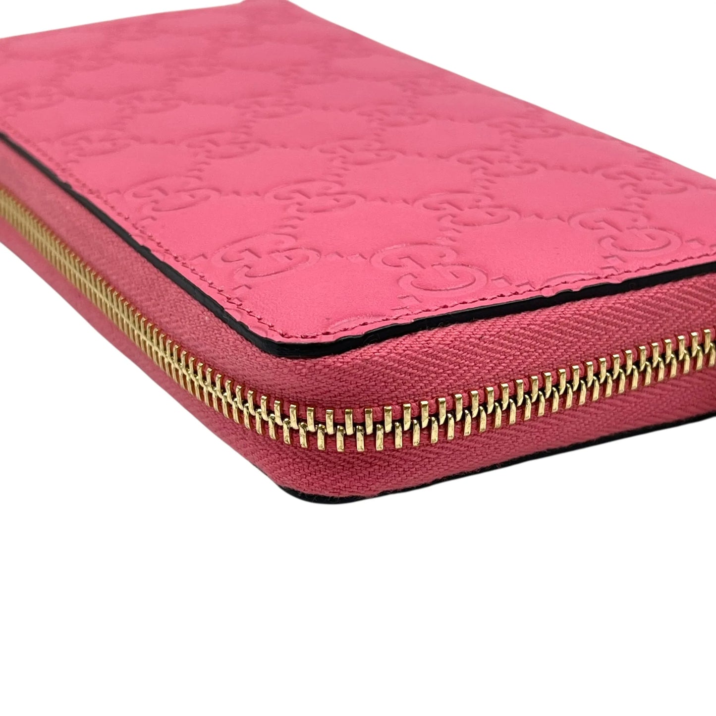 GUCCI GG Marmont Metelasse Zipped Around Long Wallet - Pink