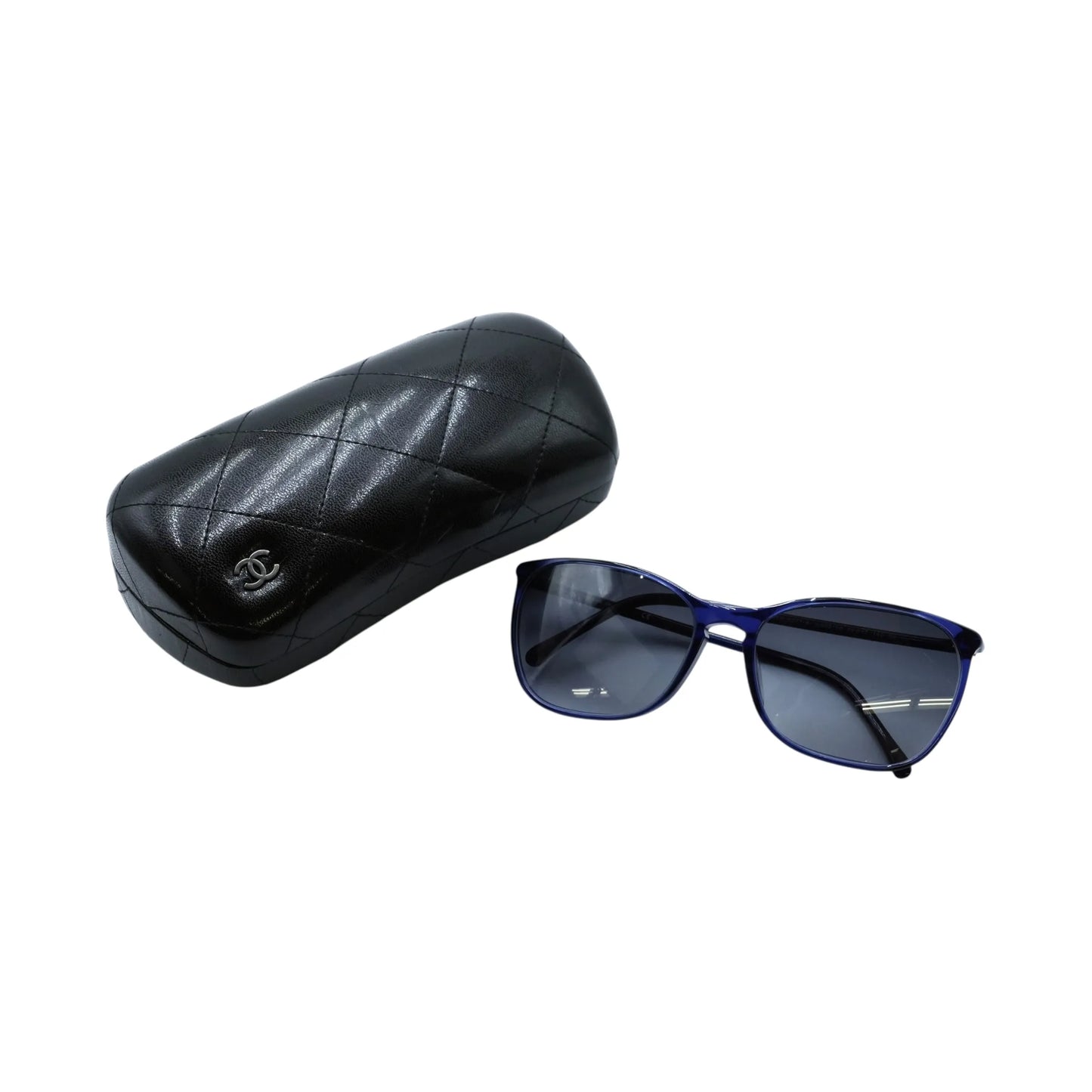 CHANEL CC Logo Blue Frame Sunglasses - Blue - 33353