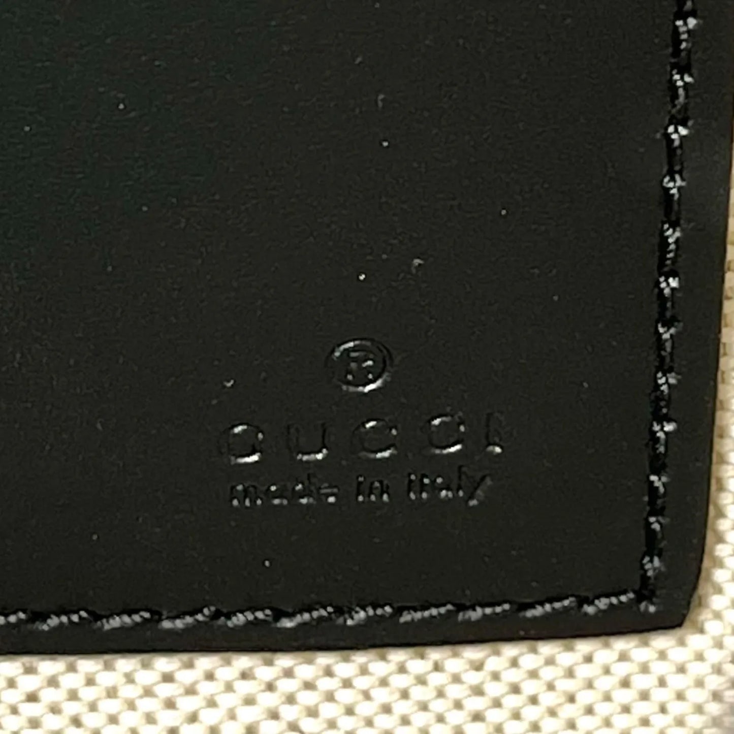 GUCCI GG Imprime Leather Clutch Bag Wallet - Black