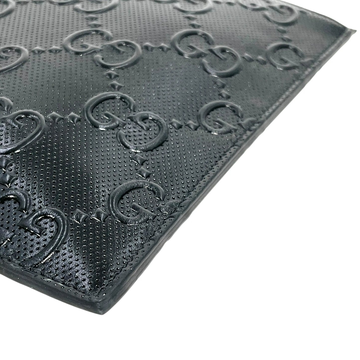 GUCCI GG Imprime Leather Clutch Bag Wallet - Black