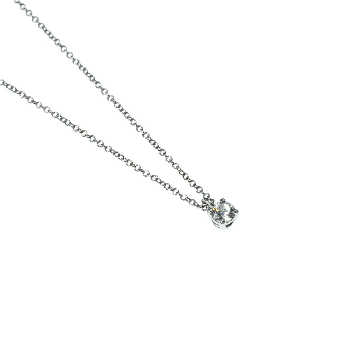 Tiffany Solitaire Pt950 Diamond Necklace