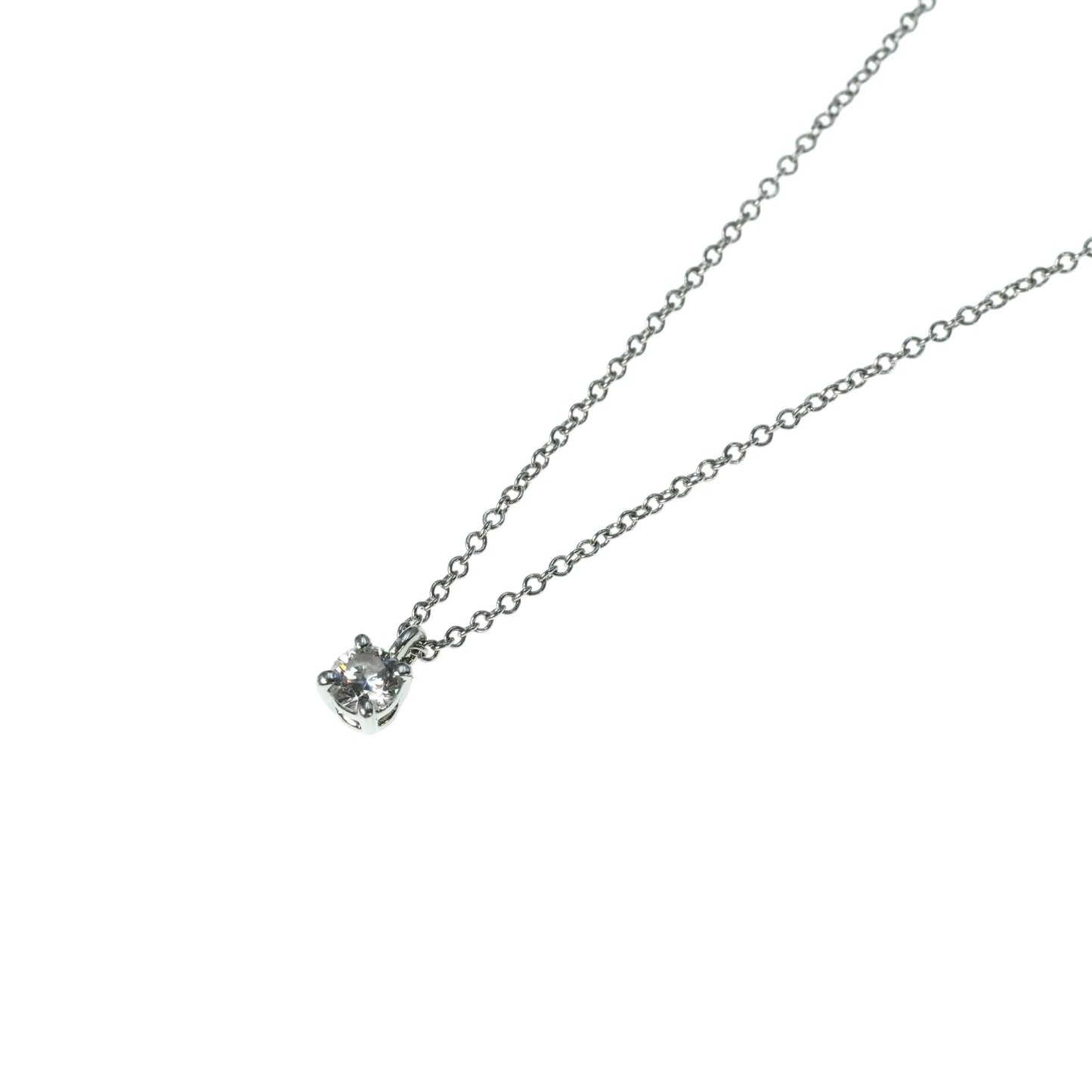Tiffany Solitaire Pt950 Diamond Necklace