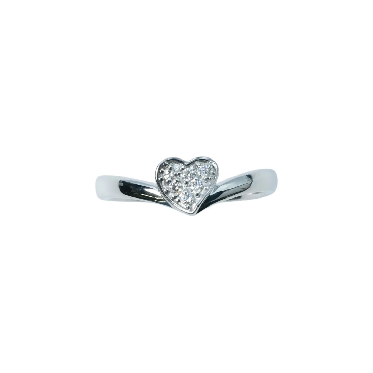 Diamond 0.07ct Heart Ring Jewelry - 18KWG