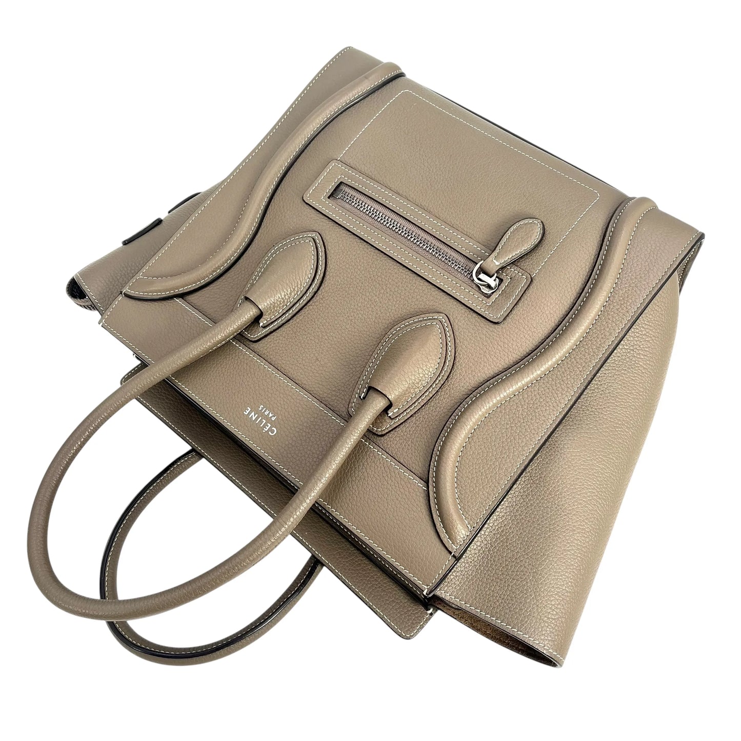 CELINE Luggage Micro Hand Bag Tote Bag - Beige