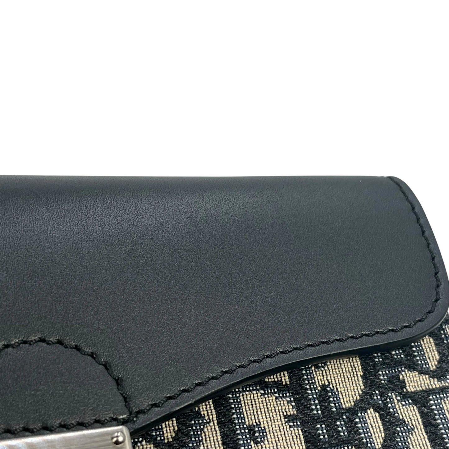 Dior Oblique Canvas × Leather Body Bag Shoulder Bag - Black