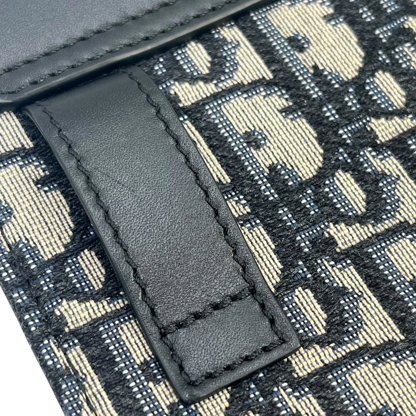 Dior Oblique Canvas × Leather Body Bag Shoulder Bag - Black
