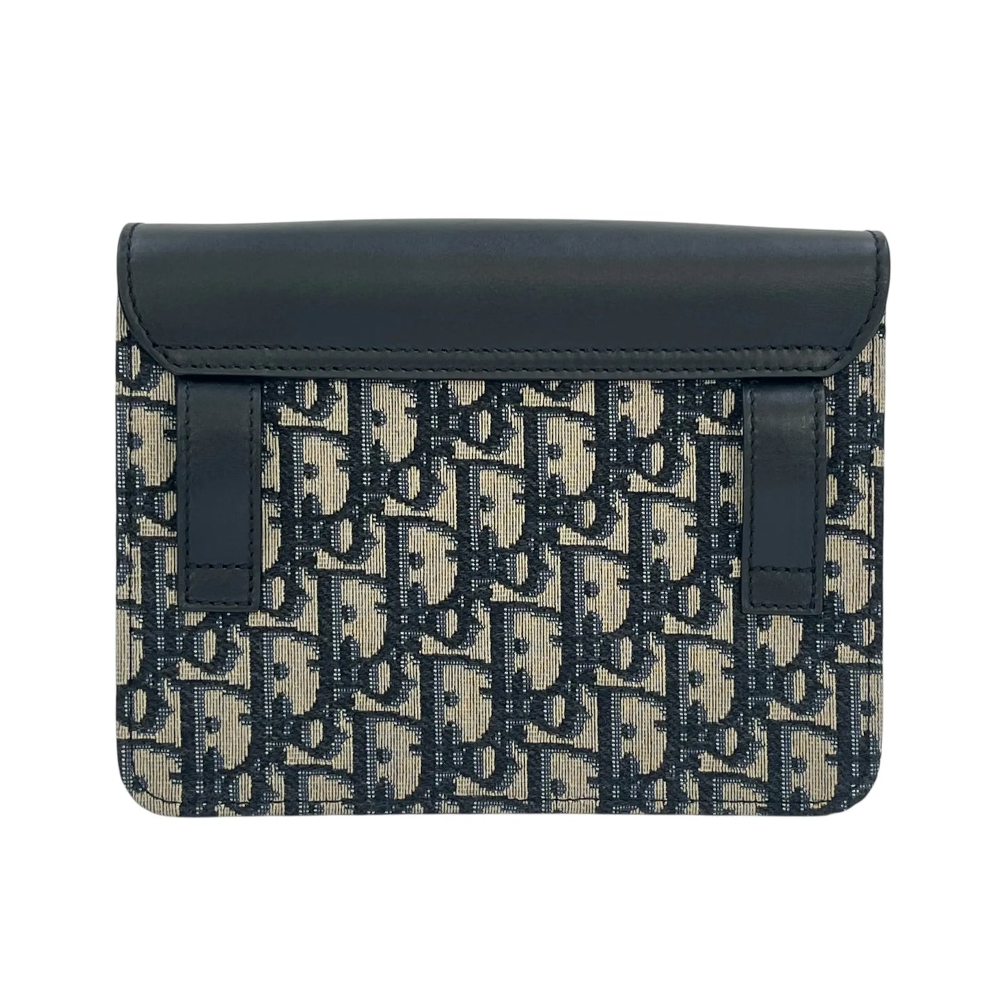 Dior Oblique Canvas × Leather Body Bag Shoulder Bag - Black