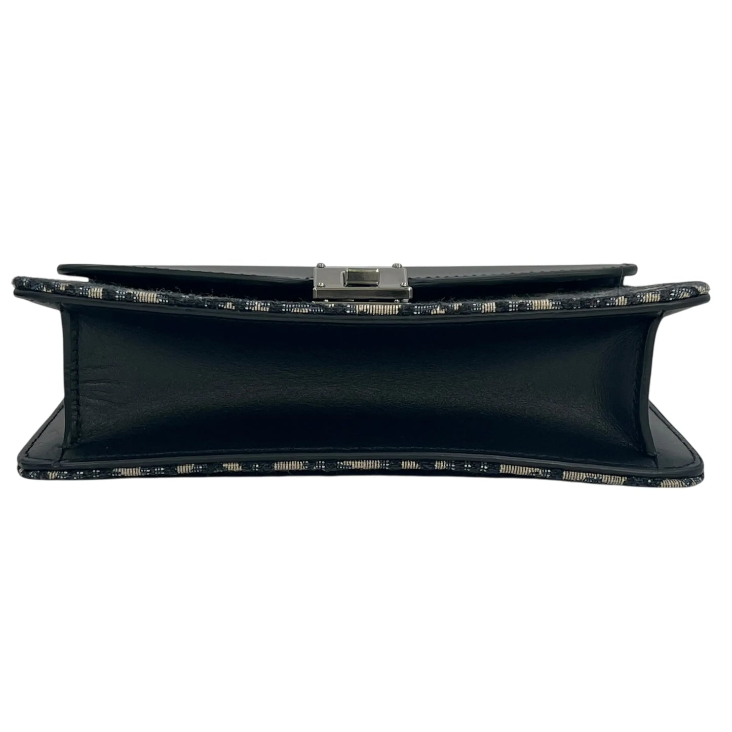 Dior Oblique Canvas × Leather Body Bag Shoulder Bag - Black