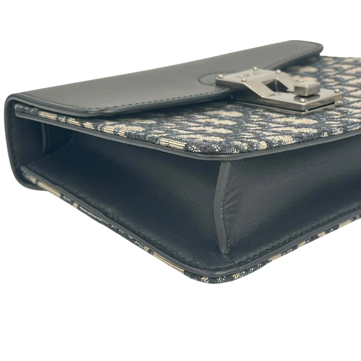 Dior Oblique Canvas × Leather Body Bag Shoulder Bag - Black