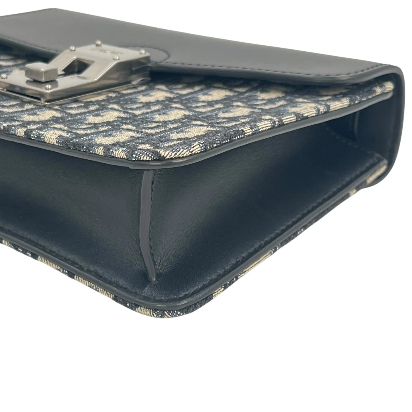 Dior Oblique Canvas × Leather Body Bag Shoulder Bag - Black